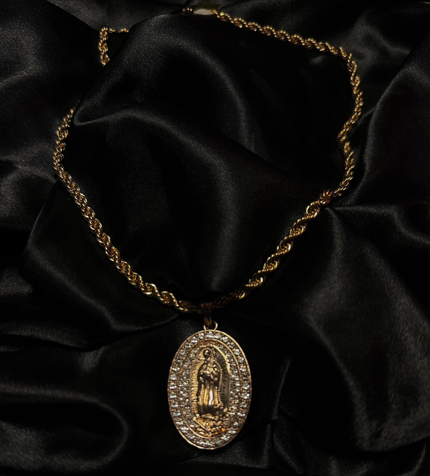 THICK ICED OUT VIRGEN NECLACE