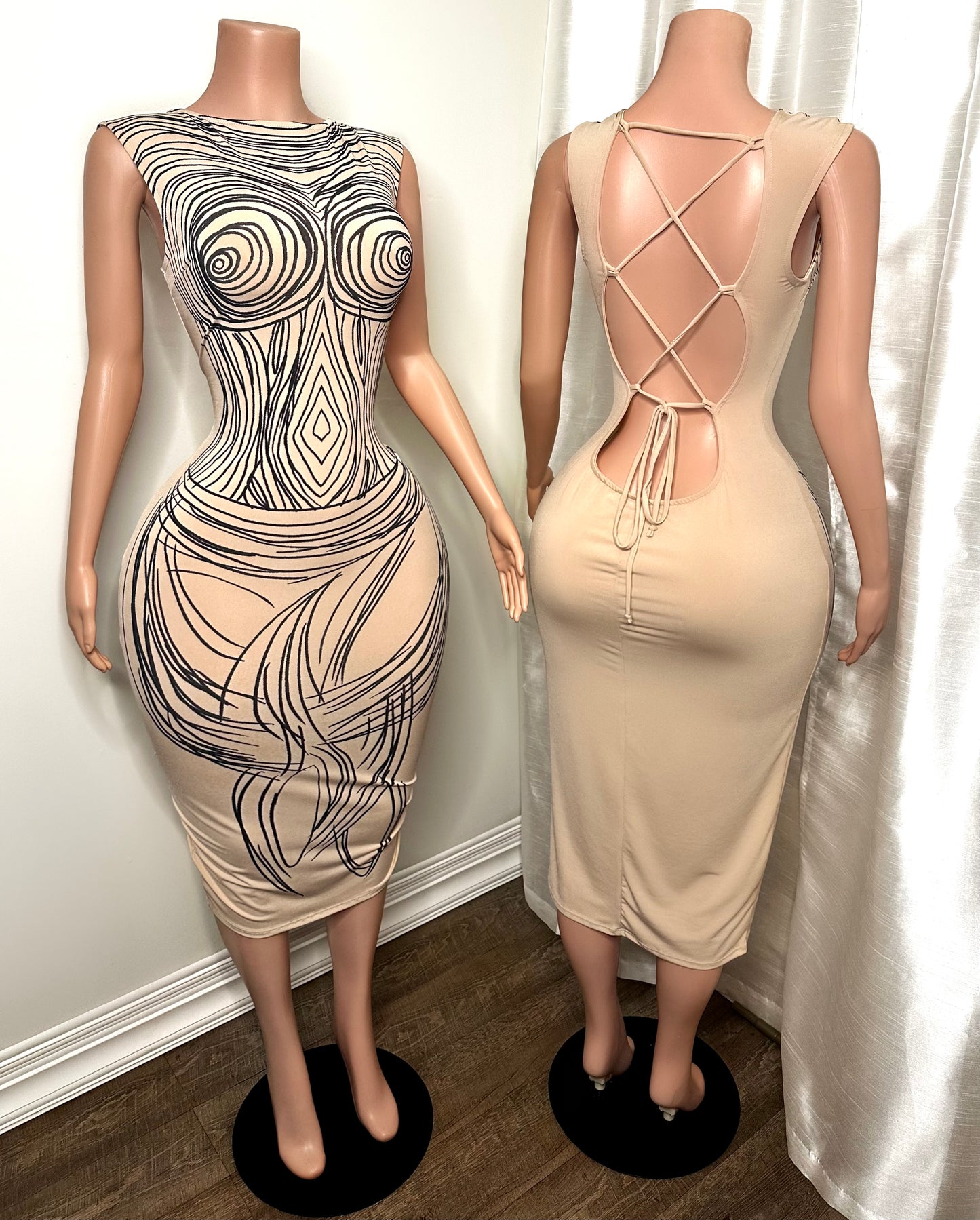 Abstract Midi Dress