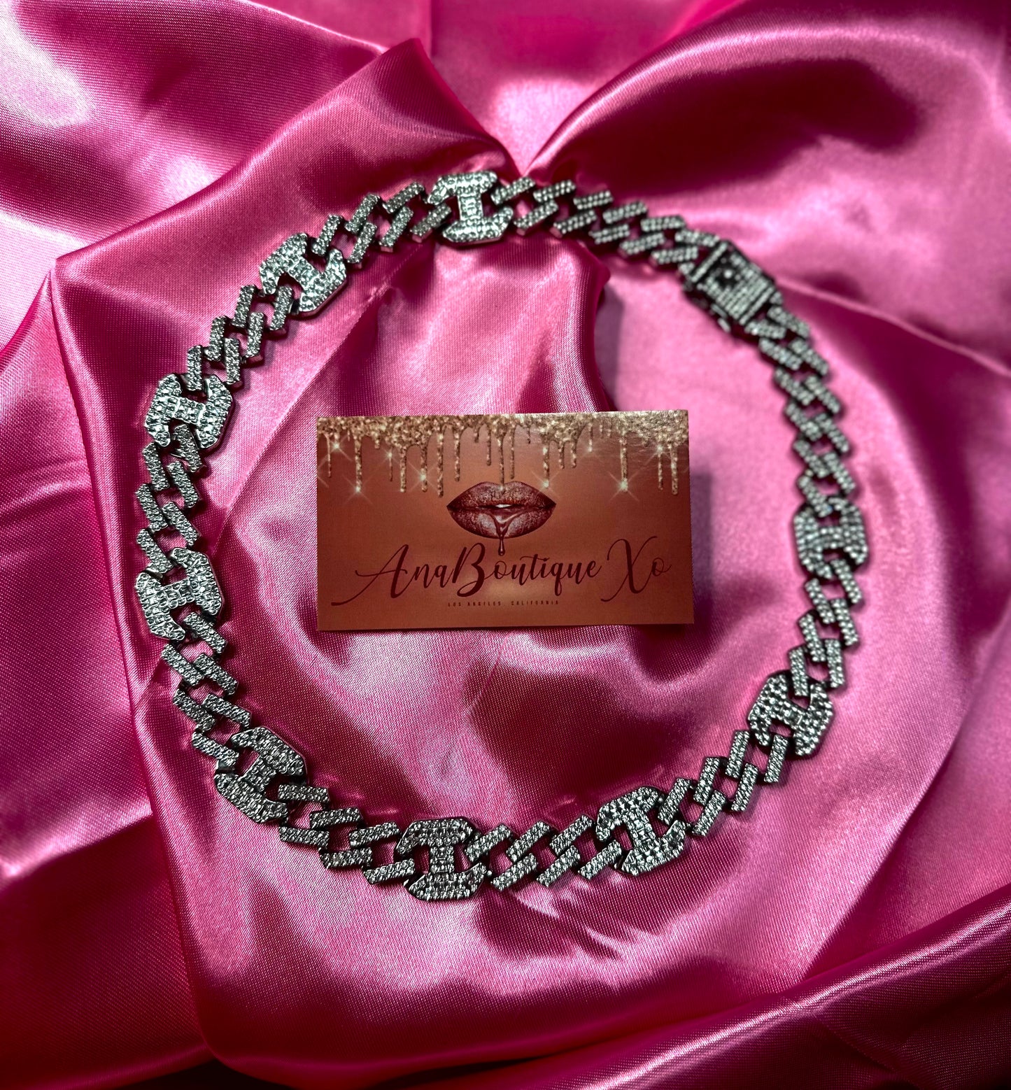 Icy Silver Cuban Chain Link Necklace