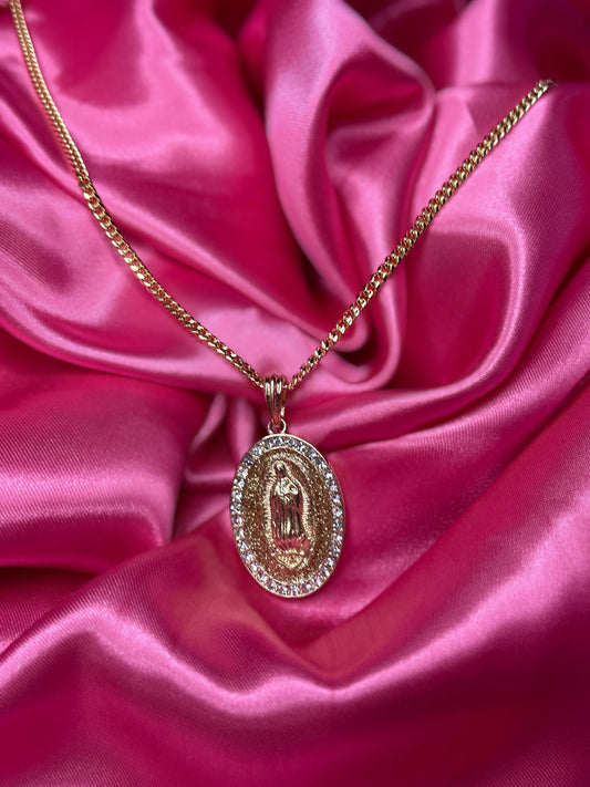 VIRGEN ICED OUT NECKLACE