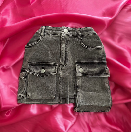 DENIM CARGO MINI SKIRT