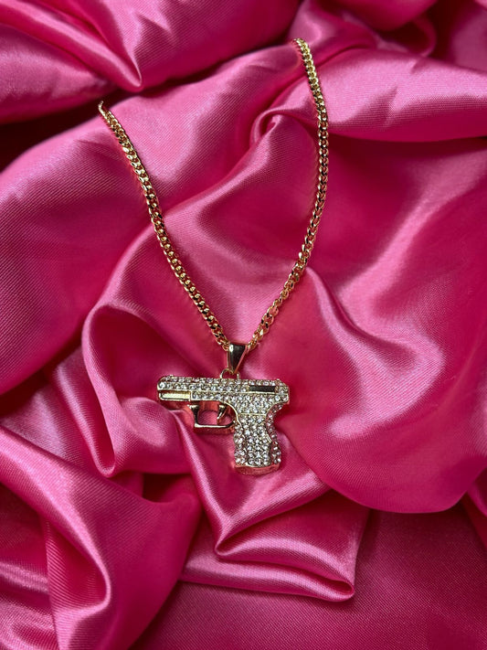 PISTOL ICED OUT NECKLACE